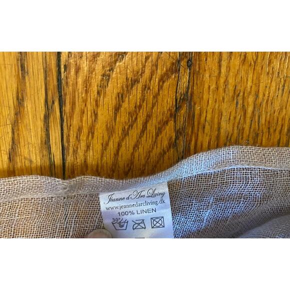 JDL Linen Tunic Top Women’s XS/S Ruffle Shirt Flower Appliqué Beige - Picture 5 of 9